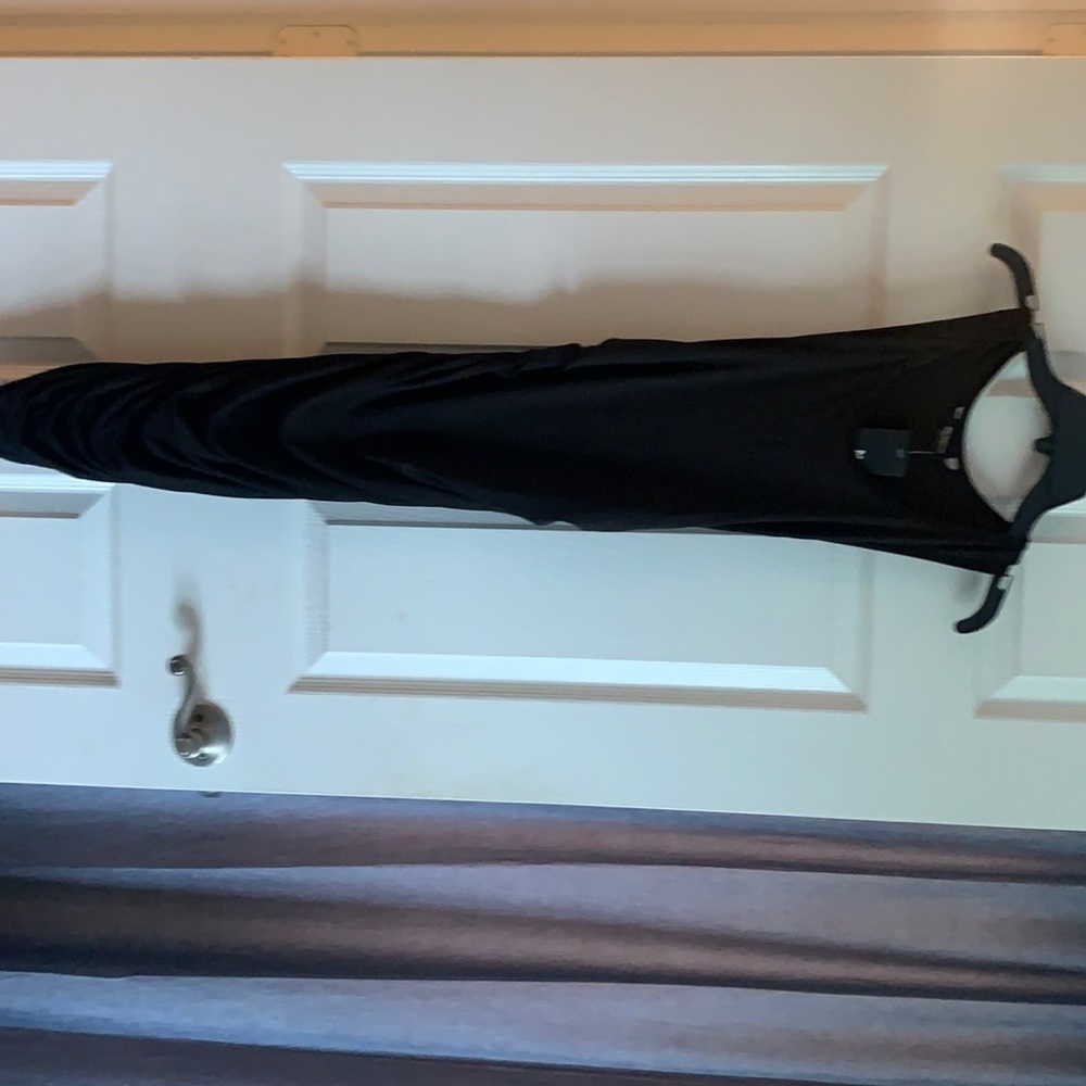 Black Jersey material ruched dress size small